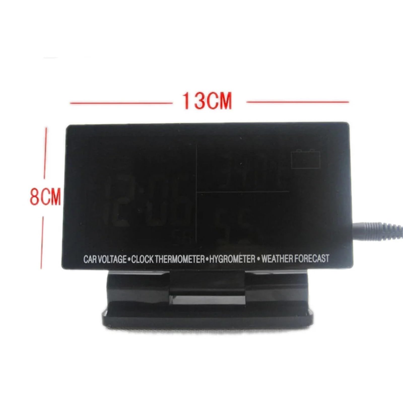 4 en 1 termómetro digital para coche higrómetro 12 V pantalla LCD reloj de voltaje autopartes