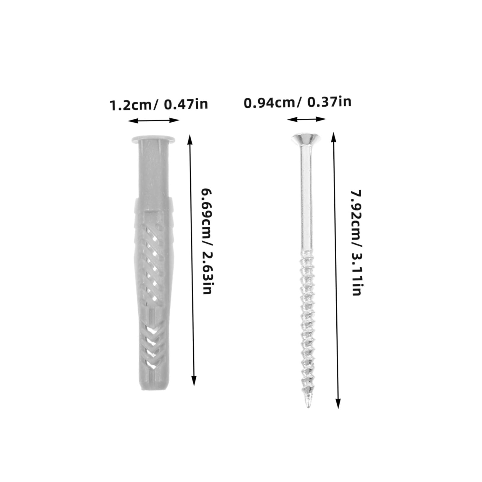 Holibanna Plasterboard Plugs Screws 20pcs Drywall Anchor Kit Heavy Duty Expansion Tube Bolts for Wall Brackets and Decorative Pieces