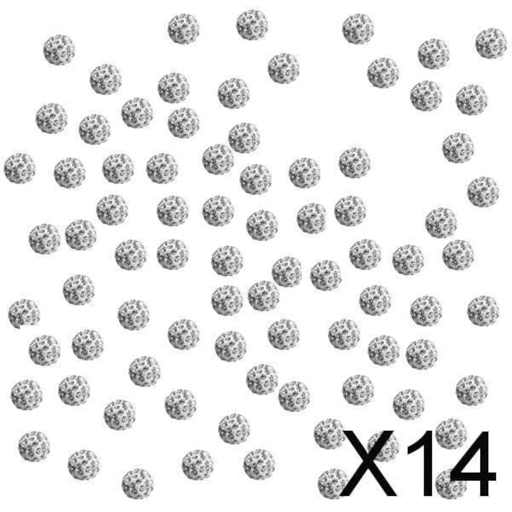 Round Clay Rhinestone Crystal Pave Disco Ball Beads, 100 Pieces