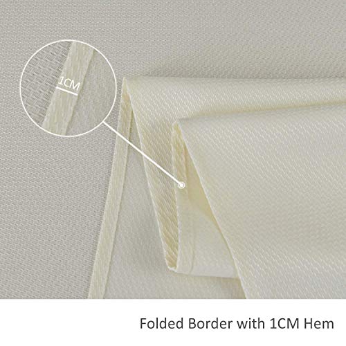 Image of maxmill Jacquard Square Tablecloth Waterproof Spillproof Wrinkle Resistant Soft Textured Table Cloth for Dinner and Party Washable Polyester Fabric, Indoor and Outdoor Use, 60 x 60 Inch, Ivory
