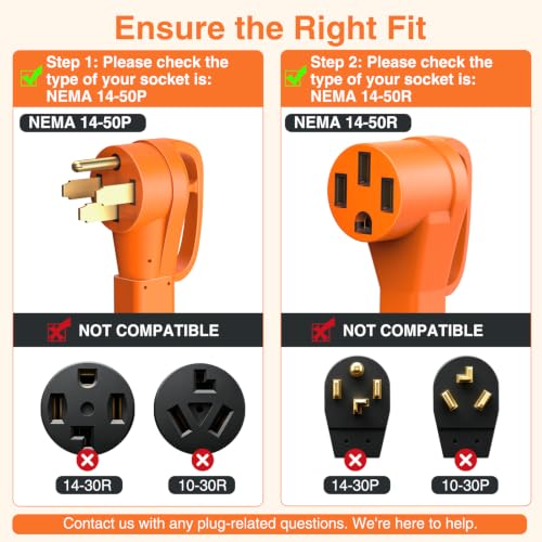Image of Nilight 25FT 50 Amp RV Extension Cord with Adapter 6 /3+8 /1 Gauge | Adapter 30Amp to 50Amp 250V Heavy Duty Pure Copper STW Wire UL ETL Listed 4 Prong 14-50P 14-50R for Generators Camper