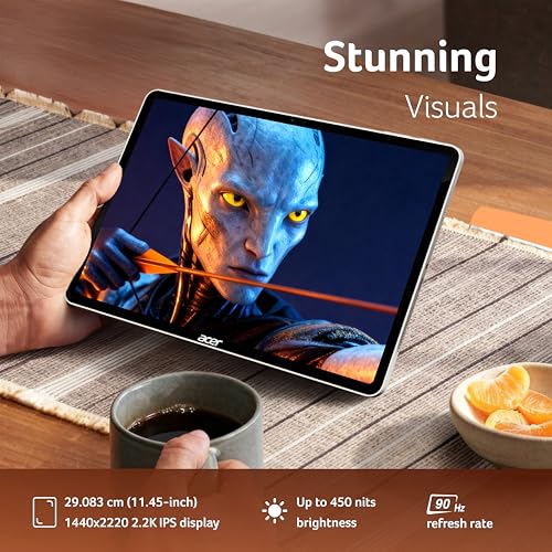 Image of Acer Iconia 5G Tablet|11.45 inch 2.2k inch90Hz IPS Display, MediaTek 8791 Processor, 8GB RAM + 128GB Storage, 16MP Rear+8MP Front Camera,Wi-Fi + 5G Volte, Android 15,BT 5.2, Slim Metal Body,Silver