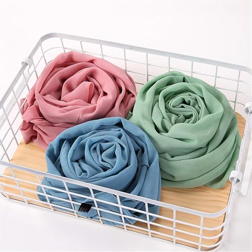 Women Soft Chiffon Scarves Shawl Long Scarf Wrap Solid Color Sun-proof Scarves Shawls SF3A4