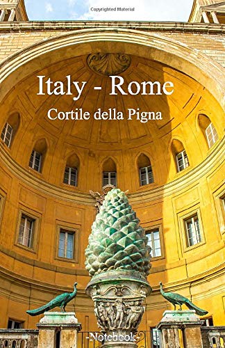Italy Rome Cortile della Pigna: Lined notepad A5 (5.5‘‘ x 8.5‘‘; 139.5 x 215.9 mm) with 120 pages