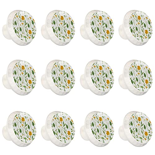 Boutons de commode pastorable jaune fleur bouton poignées tiroir