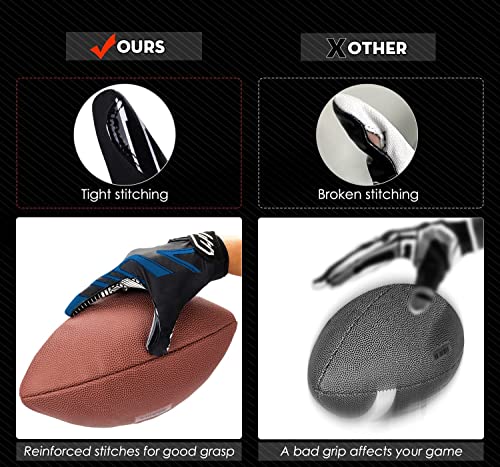 Rid Chen Football Gloves 2.0 Adult Football Receiver Gloves,Tacky Grip Skin Tight Adult Football Gloves And Enhanced Performance Football Gloves For Adult And Kids #TOP3