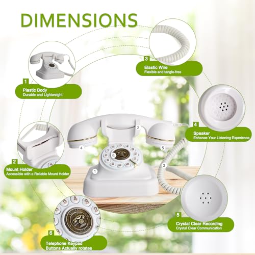 Image of Audio Guest Book Wedding Phone- Record Customized Audio Messages with GuestBook - A Personal and Convenient Way to Preserve Your Special Occasions (Pure White)