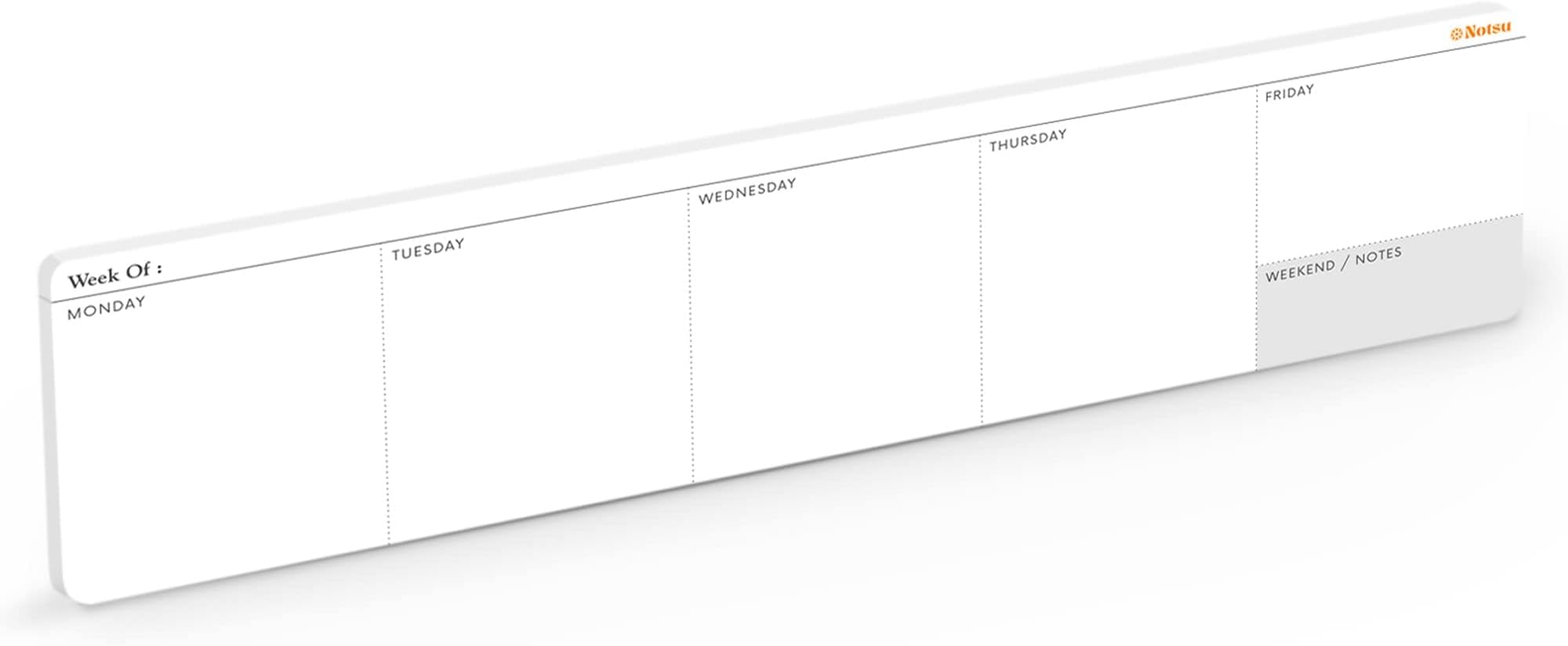 Notsu Weekly Planner Mini Notepad (50 Sheets) | Fits Under Keyboard | Small Aesthetic Undated Calendar