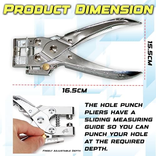 Image of Digital Craft 1 Set Rivet Setter Punch Pliers with 100pcs Easy Press Hollow Grommets - Eyelet Setting Tool for Belt Holes, DIY Projects, and Crafting