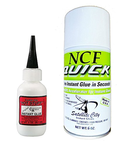 Hot Stuff Thin Instant CA Glue (2oz) & NCF Quick Aerosol Accelerator (6oz)