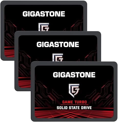 GIGASTONE SATA SSD 2.5�C���` 512GB (3�p�b�N) 3D NAND�̗p ����SSD Game Turbo �yPS4����m�F�ρz ������ 550MB/s �G���[���� �f�[�^�ی�@�\ �����d�� �L���b�V�������ɍ���SLC�t���b�V����