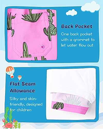 Image of SURF CUZ Boys Swim Trunks with Boxer Brief Liner Toddler Boy Stretch Swimsuit Shorts Quick Dry Swimming Trunks Bathing Suit