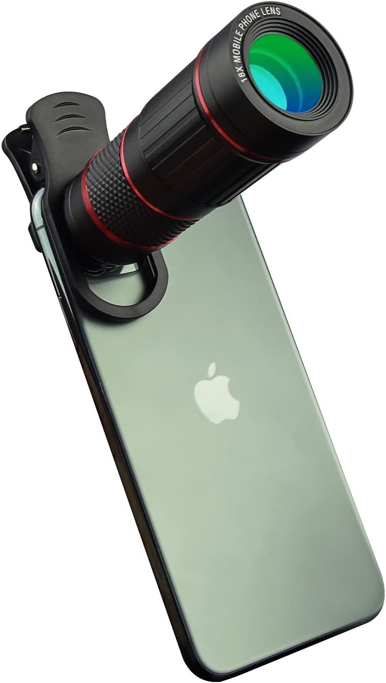 Phone Camera Zoom Lens，18x monocular for Adults with Clips