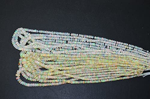 Opale Éthiopie 13 rangs perles lisses 2.5-7mm minéraux naturels