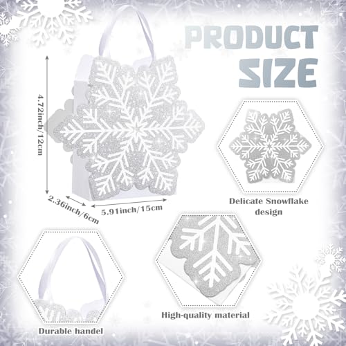 Kolldenn 12 Pcs Glitter Snowflake Bags