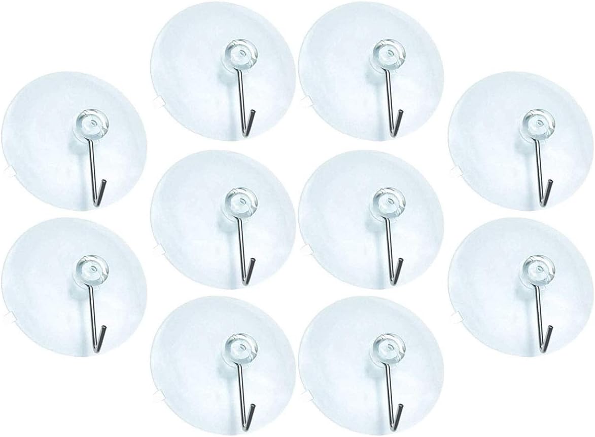 Aroma trees - Large 75mm Suction Cup with Metal Hooks, Holds Up to 30lbs (Large - 10 Packs)