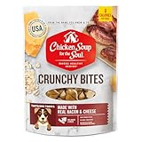 Chicken Soup for the Soul All Natural Premium Crunchy Bites Dog Treats, Real Bacon & Cheese, No By-Products, Artificial Colors, Flavors or Preservatives, Bacon & Cheese, 12oz