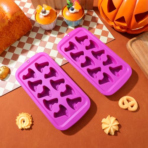 Moldes de silicona Halloween con forma de sombrero 2 piezas miniatura 2