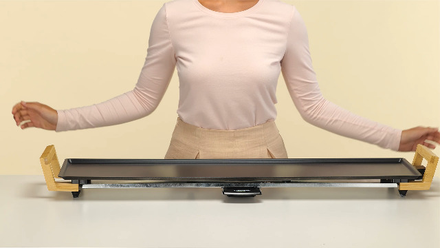 Plancha Électrique Bestron XXXL - 2000W - Surface 100x22cm - Anti-adhésif - Pour 10 Personnes - Noir