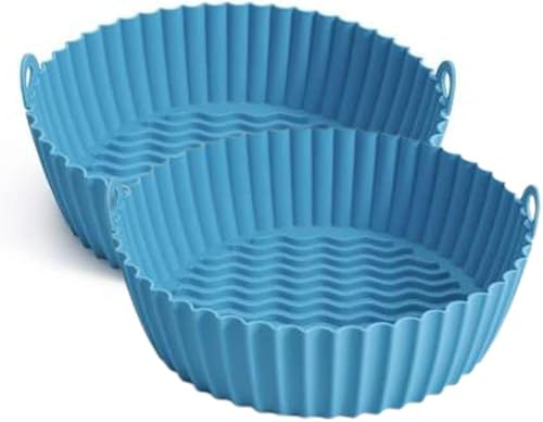 Paquete de 2 revestimientos de silicona reutilizables para freidora de aire. Adecuado para freidoras de aire de 3L-5L (7.5 pulgadas)