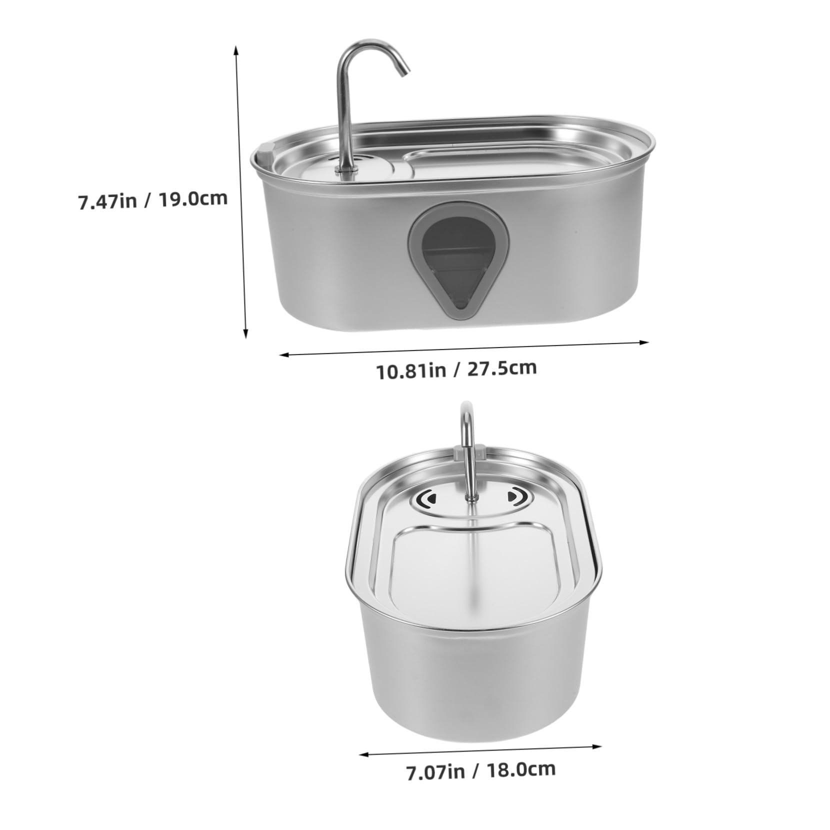 VANZACK Fuente De Agua Automática para Mascotas De Acero Inoxidable De Bebedero Automático Dispensador De Agua para Gatos y Perros Pequeños