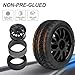 Hobbypark (4-Pack) OD 2.56''(65mm) Rubber Tires & Wheels 12mm Hex Drive Hub for 1/10th Scale RC Touring Car