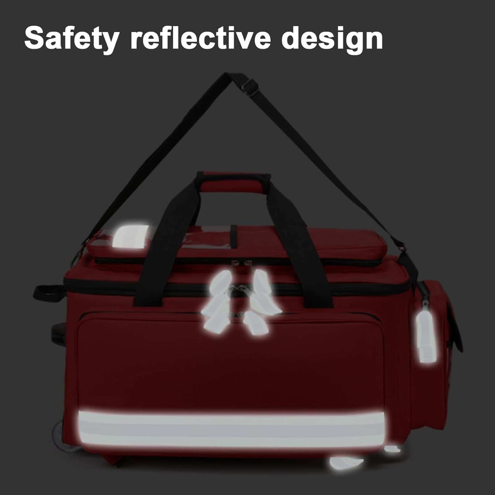 Große Erste-Hilfe-Tasche Für Pflegekräfte Und Ärzte, Rollbare Medizinische Tasche Mit Rollen, Herausnehmbaren Trennwänden Und Fächern, Für Die Häusliche Pflege, Ärzte Und Outdoor-wanderungen