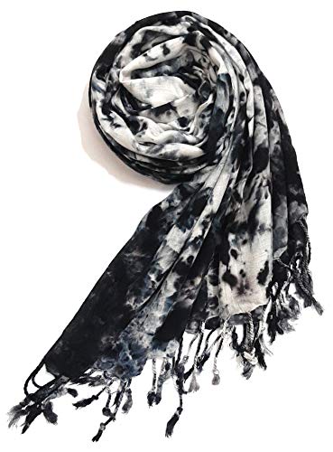 Image of Rayon Scarf for Men & Women | Lightweight Stole, Shawl & Wrap with Batik Design | All-Season Summer & Winter Wear | Soft & Breathable Fabric (28 x 72 inches)