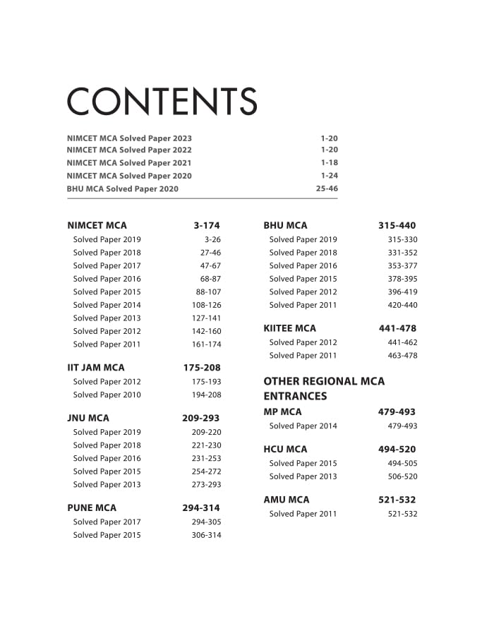 Image of (OLD EDITION ) MCA Entrances Solved Papers (2023-2011) for 2024 Exam