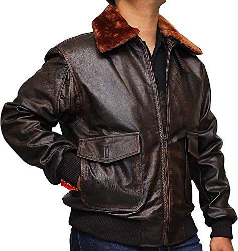 WWII Navy G1 Flight Bomber Real Lambskin Leather Jacket with Warm Quilted Lining for Winters