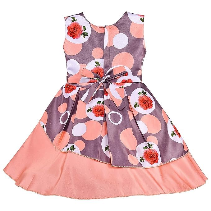 Image of Wish Karo Baby Girls Frock Dress for Girls with Jacket-(fe2803org Orange 9-12mths)