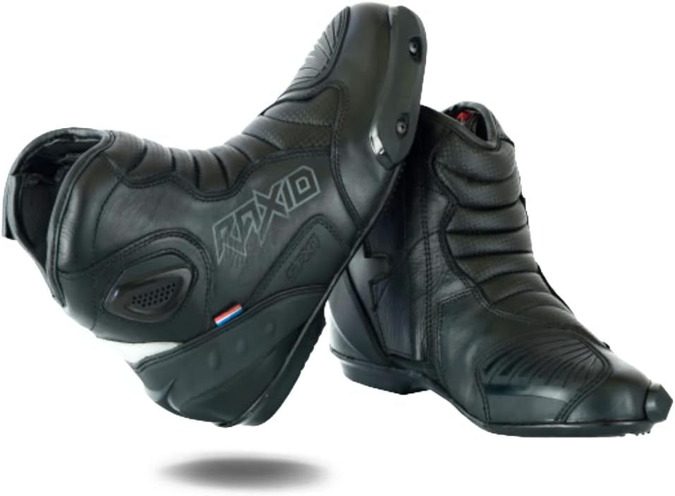 Motorbike Motorcycle Genuine Leather Short Racing Sports Shoes Boots (UK11/US12/EU45)