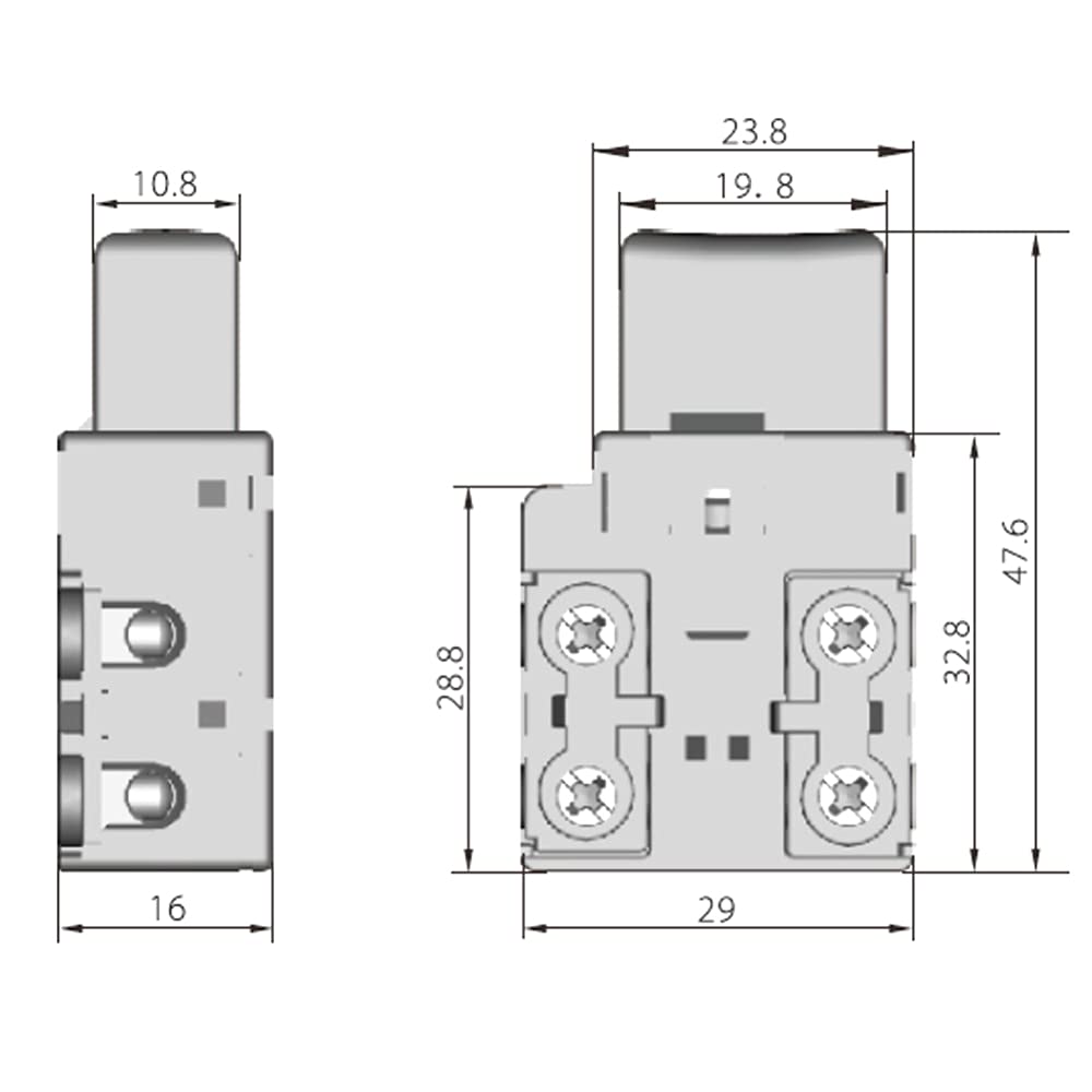 KEDU HY79-21 - Interruptor de botón para cortacésped (18 (16) A, 2 unidades)