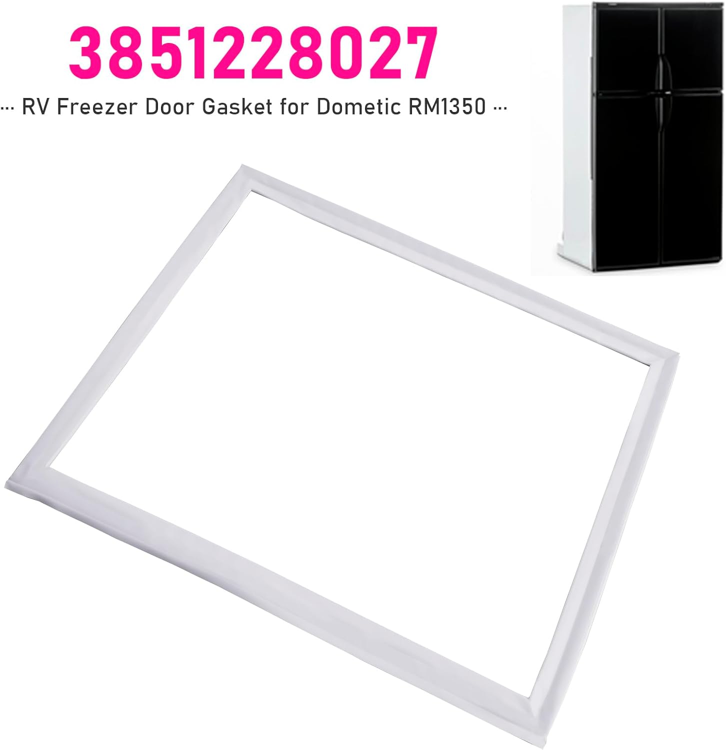 Areyourshop RV Freezer Door Gasket 3851228027 for Dometic RM1350, Rubber Seal for Refrigerator, Prevents Cold Air Leaks & Freezing