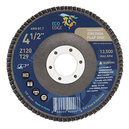 10-Pack Eco Edge 4.5-Inch High Density German VSM Premium Zirconia Flap Disc (4.5