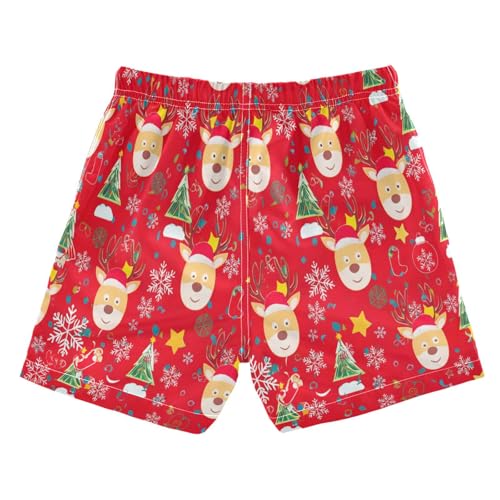 Kids Swim Shorts, Toddler Trunks 2t, Christmas Cartoon Santa Claus2