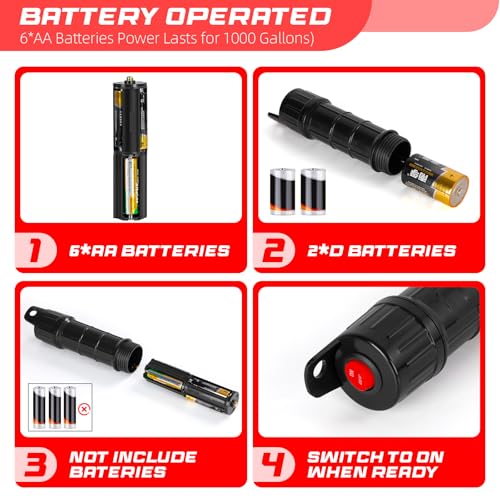 Image of Portable Transfer Pump Battery Operated Electric Siphon Pump for Gas, Fuel, Diesel, Water Transfer 2.4 GPM Flow Oil Extractor, 47 Inches Hose-Easy to Use Hand Fuel Pump, Multi-Use Transfer Pump(Red)
