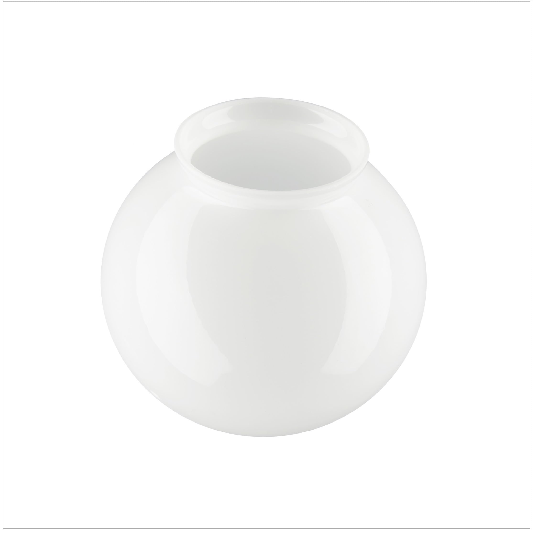 LUMIS Splayed/Flanged Neck Glass Globe Replacement Lampshade for Ceiling Lights. 12.5cm Diameter (5”), Neck: 5.8cm (2¼"), White