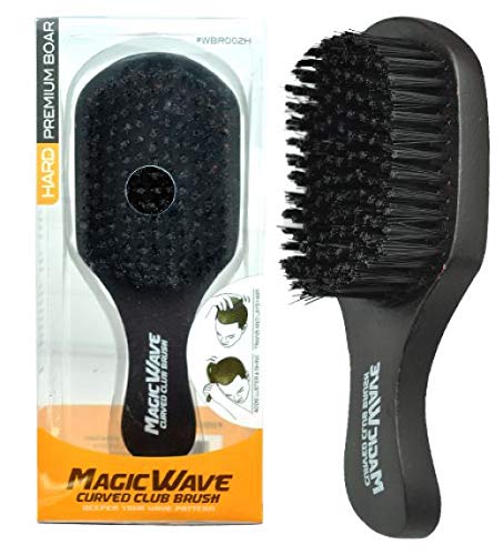 Black Ice Magic Wave Curved Wave Brush Hard Premium Boar