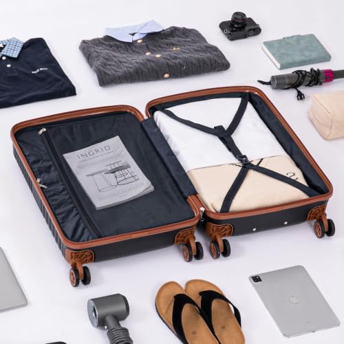 Image of Carry-on Luggage 22x14x9 Airline Approved, 3 Piece Luggage Sets, Black