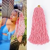 LocsGuard Corchet Hair Pink Soft Locs 18 in 2 Packs LightWeight Faux Locs Crochet Hair Natural...