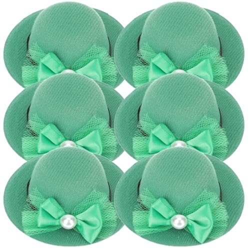 Déco table Saint-Patrick : Lot 6 mini chapeaux verts pour bouteilles de vin