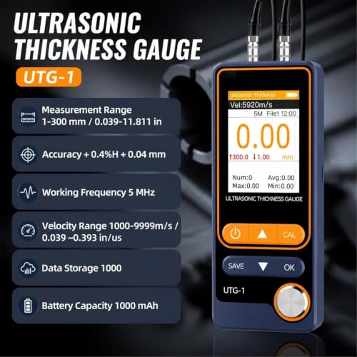 Medidor de espesor digital ultrasonido de 1-300 mm para control de corrosión en acero y PVC 3