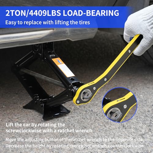 Image of Scissor Jack Kit - 2 Ton (4409 Lbs) with Lug Wrench, Tire Change Kit for Car, Truck, SUV