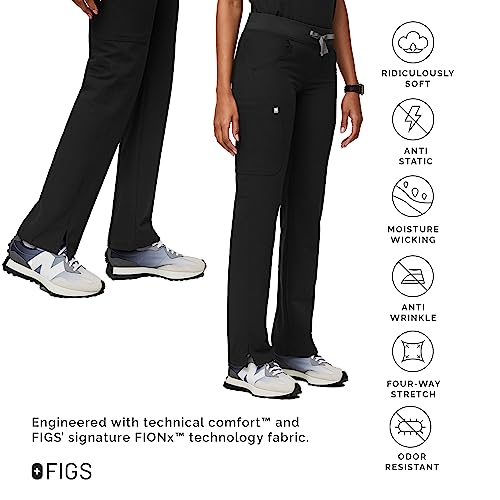 FIGS Kade Cargo Scrub Pants for Women - Black, XS - Thumbnail 4