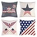 FZQBEY Poszewka na poduszkę z flagą amerykańską, 4 sztuki, kwadratowa poszewka na poduszkę z bawełny i lnu, zestaw poduszek na sofę – na stolik nocny, sofę, do samochodu, do siedzenia (45 x 45 cm)
