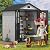 DWVO 6x4.4 FT Outdoor Storage Shed, Plastic Garden Tool Shed with 2 Windows, Double-Wall Outside Shed for Lawn Mower, Garden Tool for Backyard, Patio, Lawn, Lockable, Grey & Black