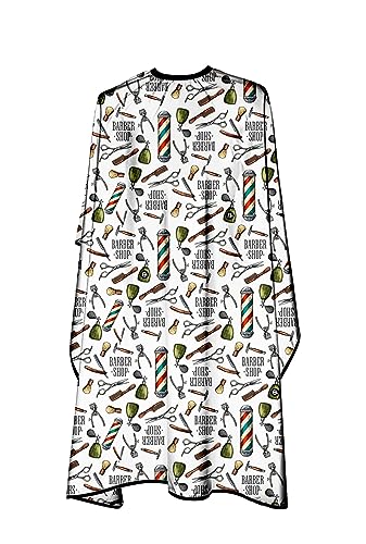 Barbermood Barber Cape, mantello nero bianco