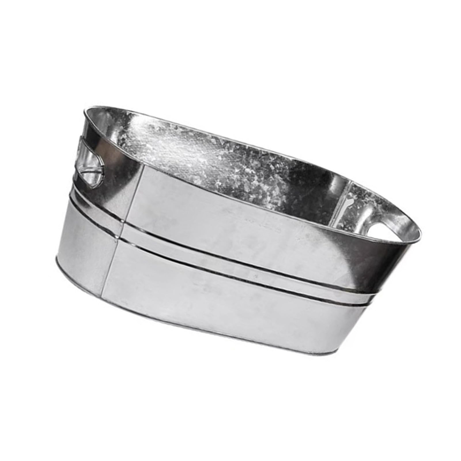 Xjdzineq Spacious 15.7 Inch Silver Beverage Holder Ideal for Celebrations Weddings and Dining Areas Sturdy Galvanized Steel Refrigerator