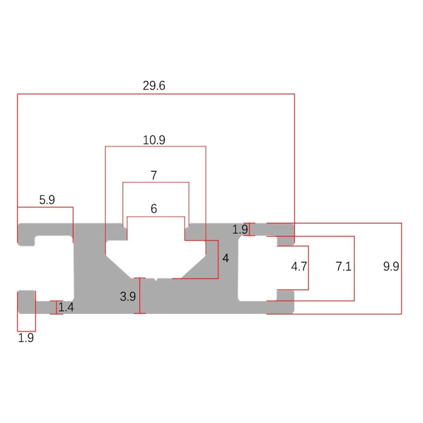 GTPBAO 2 pezzi di profilo in alluminio anodizzato argento 1030 10x30mm telaio di estrusione for guide lineari for armadietti for apparecchiature di scorrimento for telecamere Binario